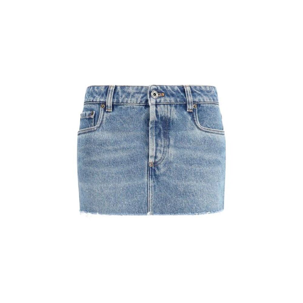 Miu Miu Blue Cotton Mini Women's Skirt